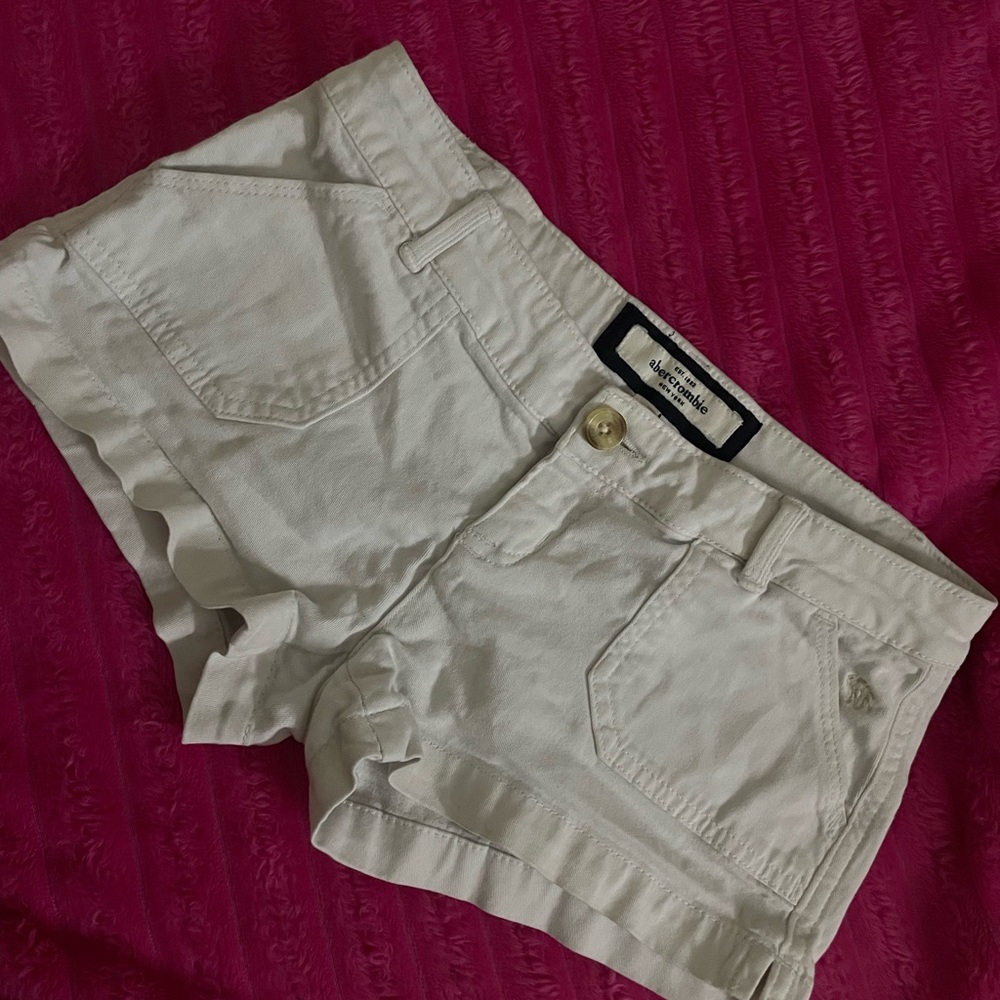 Abercrombie & Fitch Cream Jean Shorts